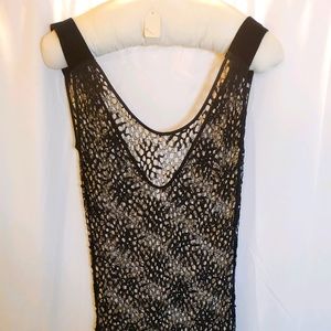 Vintage 1920s Black Lace Dress. Petite.